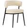 TOV Maxine 22" Wide Modern Deco Cream Vegan Leather Dining Chair