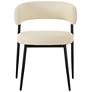 3_TOV Maxine 22" Wide Modern Deco Cream Vegan Leather Dining Chair more views