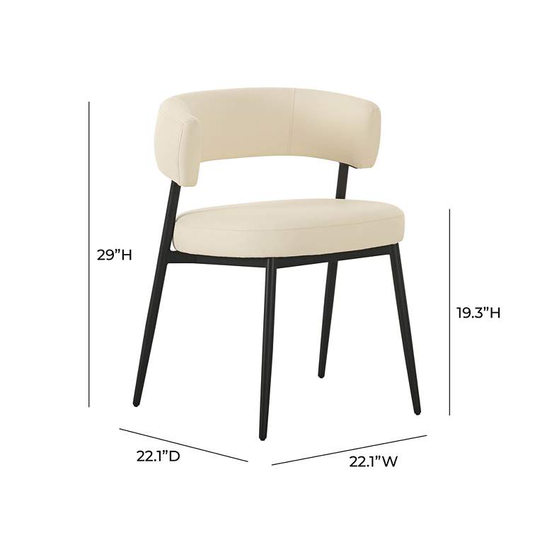 Image 5 TOV Maxine 22" Wide Modern Deco Cream Vegan Leather Dining Chair more views