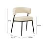 5_TOV Maxine 22" Wide Modern Deco Cream Vegan Leather Dining Chair more views