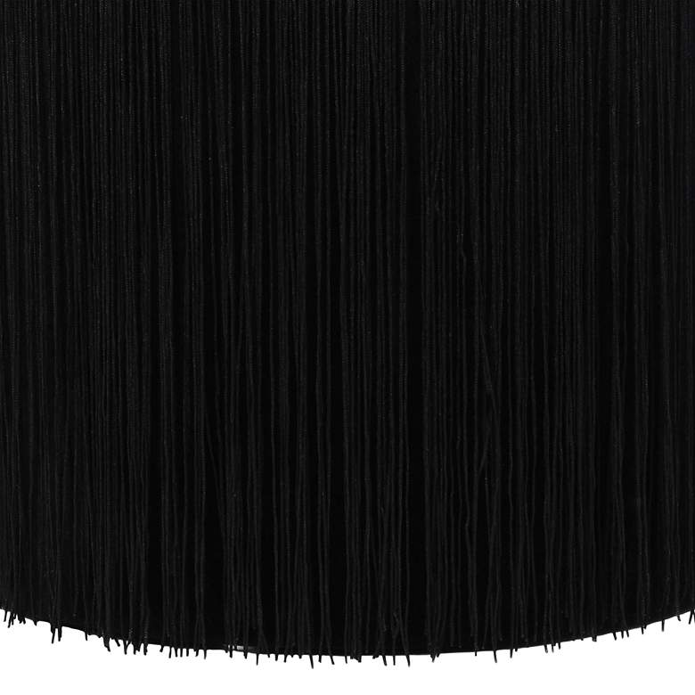 Image 5 TOV Melody 14 1/4" Wide Modern Round Black Tasseled Ottoman more views