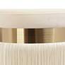 4_TOV Melody 14 1/4" Wide Modern Round Cream Tasseled Ottoman more views