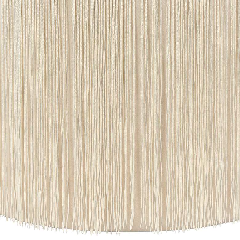 Image 5 TOV Melody 14 1/4" Wide Modern Round Cream Tasseled Ottoman more views