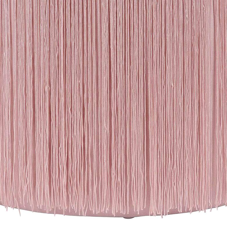 Image 5 TOV Melody 14 1/4" Wide Round Blush Pink Tasseled Ottoman more views