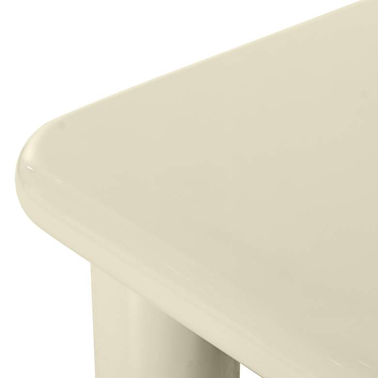 Image 4 TOV Memphis 33 1/2" Wide High-Gloss Cream Modern Square Coffee Table more views