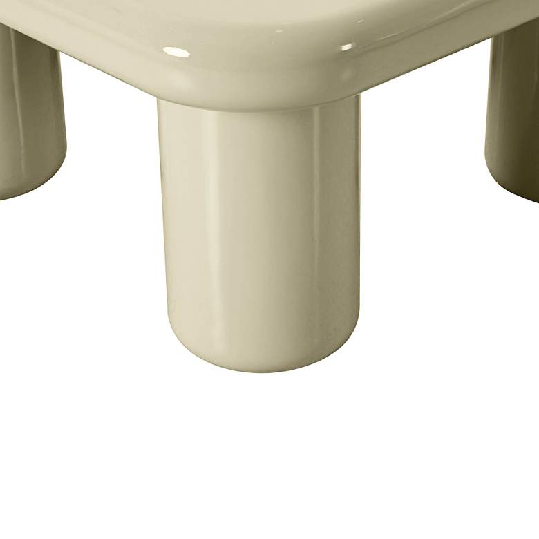 Image 5 TOV Memphis 33 1/2" Wide High-Gloss Cream Modern Square Coffee Table more views