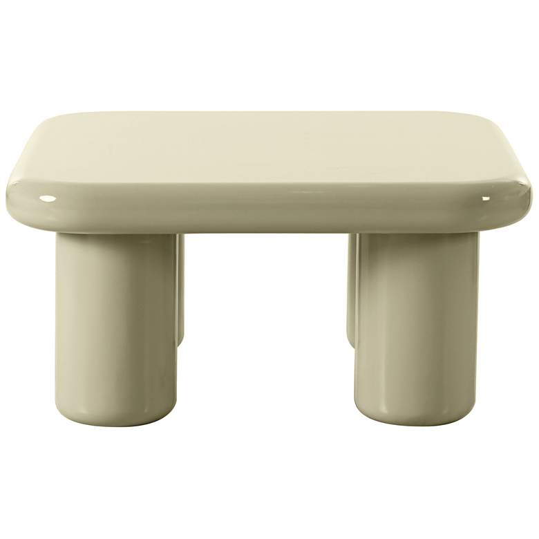 Image 6 TOV Memphis 33 1/2" Wide High-Gloss Cream Modern Square Coffee Table more views
