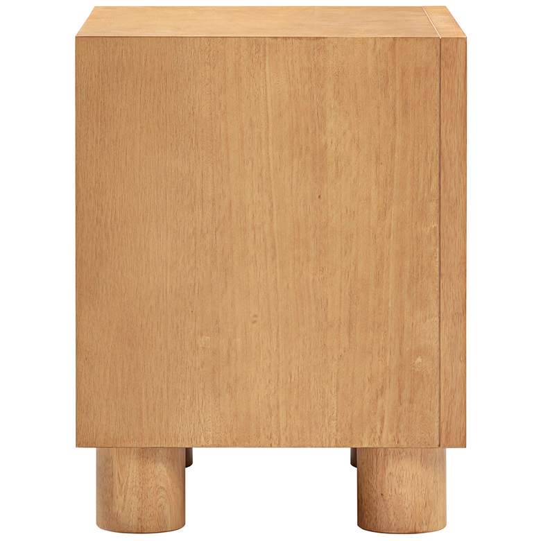 Image 7 TOV Miles 22" Wide Natural Wood Modern 2-Drawer Nightstand more views