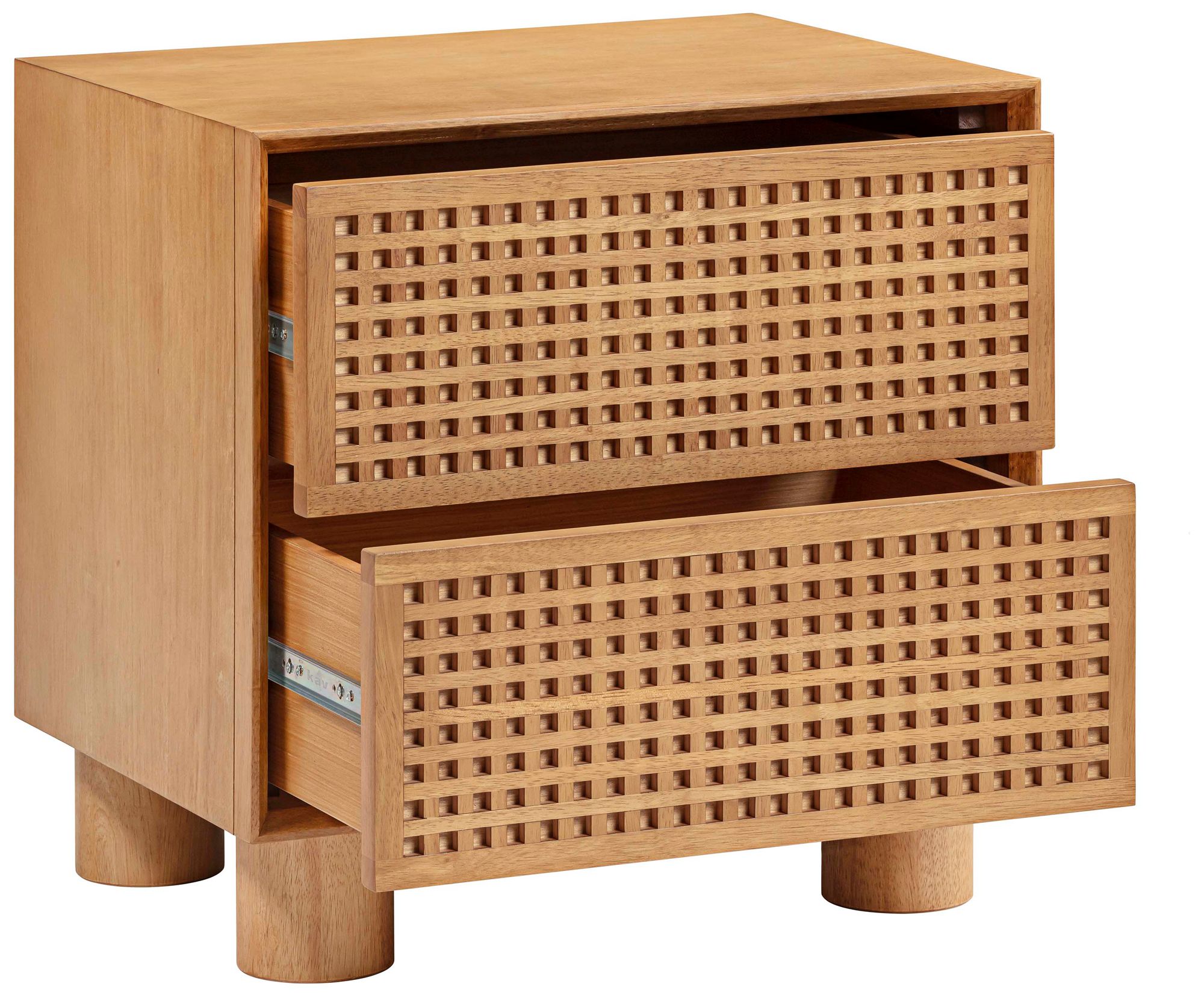 TOV Miles 22" Wide Natural Wood Modern 2-Drawer Nightstand in scene