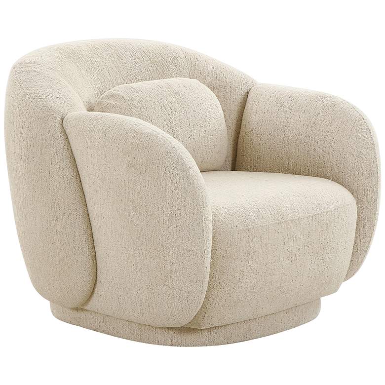 Image 1 TOV Misty 35" Wide Cream Boucle Fabric Modern Accent Chair