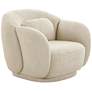 1_TOV Misty 35" Wide Cream Boucle Fabric Modern Accent Chair