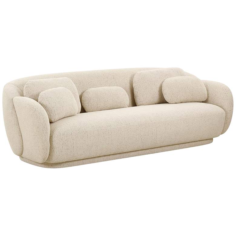 Image 1 TOV Misty 90" Wide Cream Boucle Fabric Modern Sofa