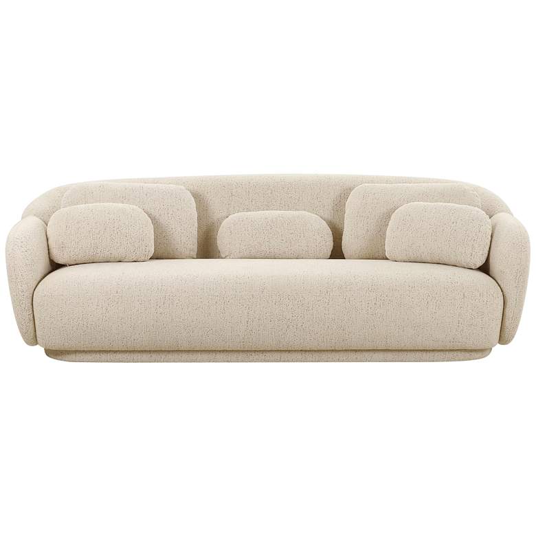 Image 4 TOV Misty 90" Wide Cream Boucle Fabric Modern Sofa more views