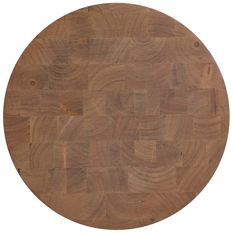 Image 5 TOV Morse 14" Wide Cognac Brown Finish Round Wood Accent Table more views