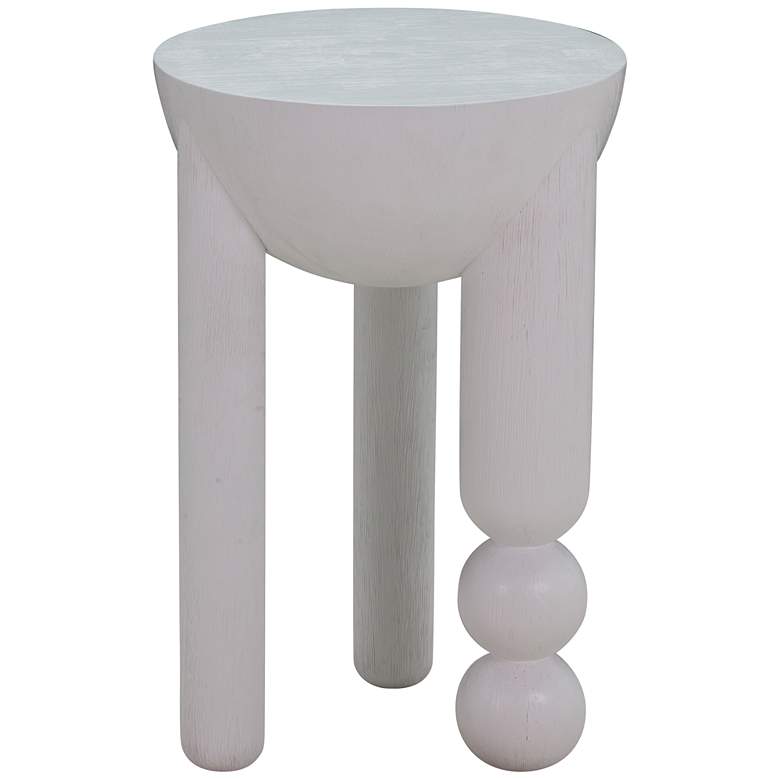 Image 1 TOV Morse 14" Wide White Wood Round Modern Accent Table