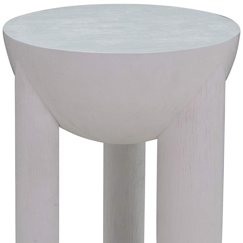Image 2 TOV Morse 14" Wide White Wood Round Modern Accent Table more views