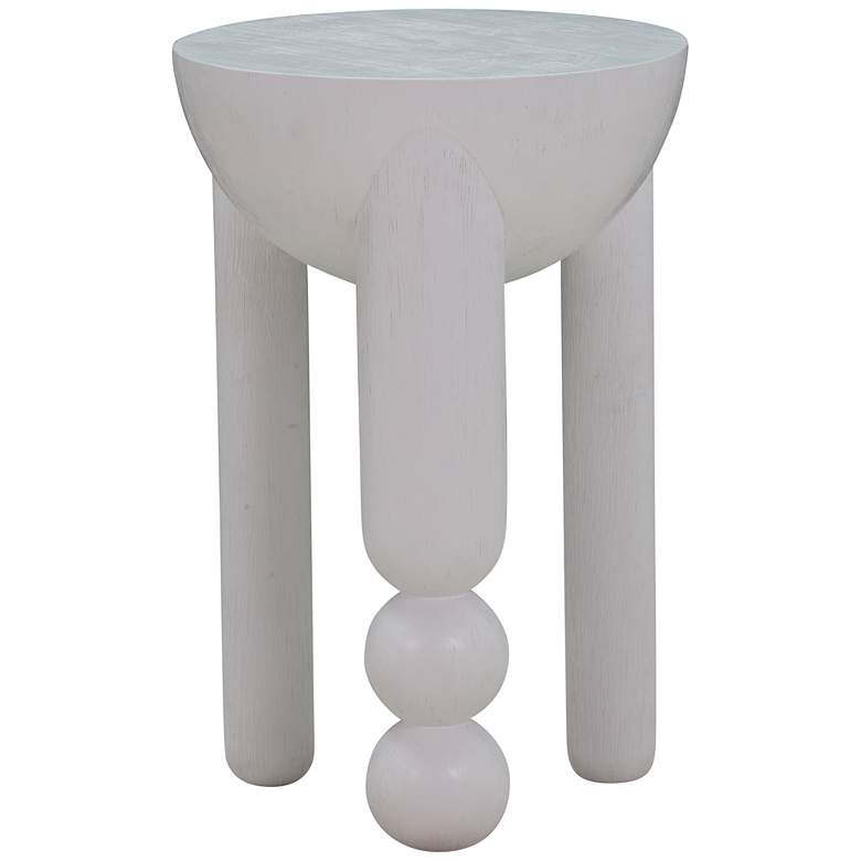 Image 3 TOV Morse 14" Wide White Wood Round Modern Accent Table more views