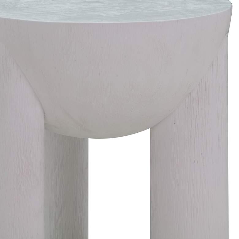 Image 4 TOV Morse 14" Wide White Wood Round Modern Accent Table more views