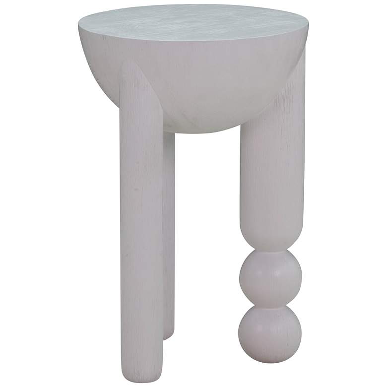 Image 6 TOV Morse 14" Wide White Wood Round Modern Accent Table more views