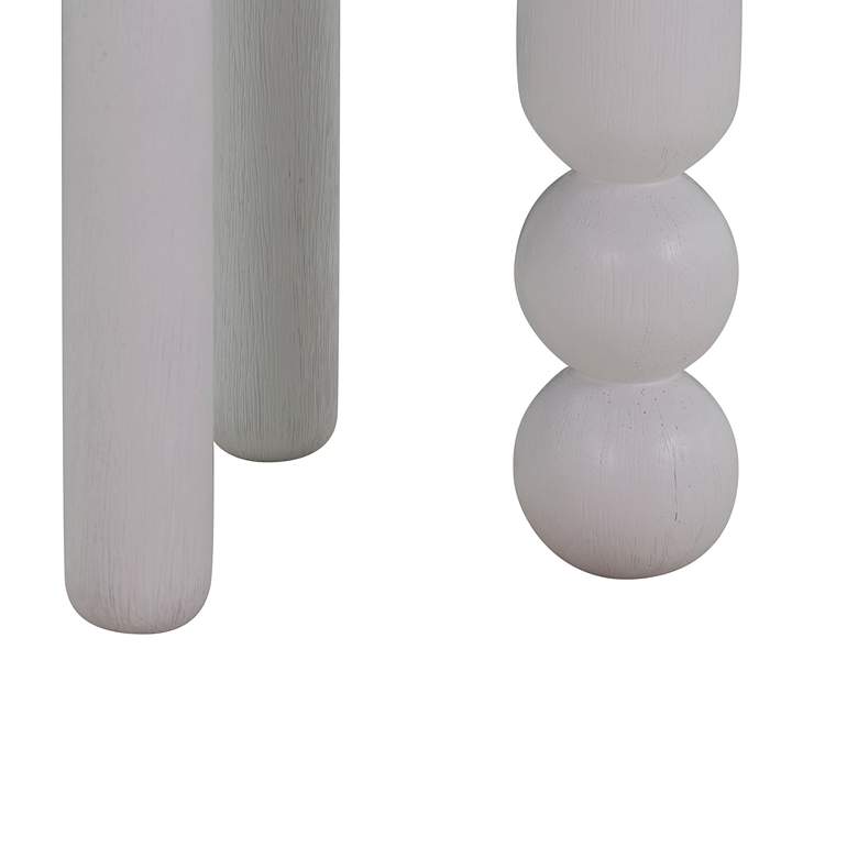 Image 7 TOV Morse 14" Wide White Wood Round Modern Accent Table more views