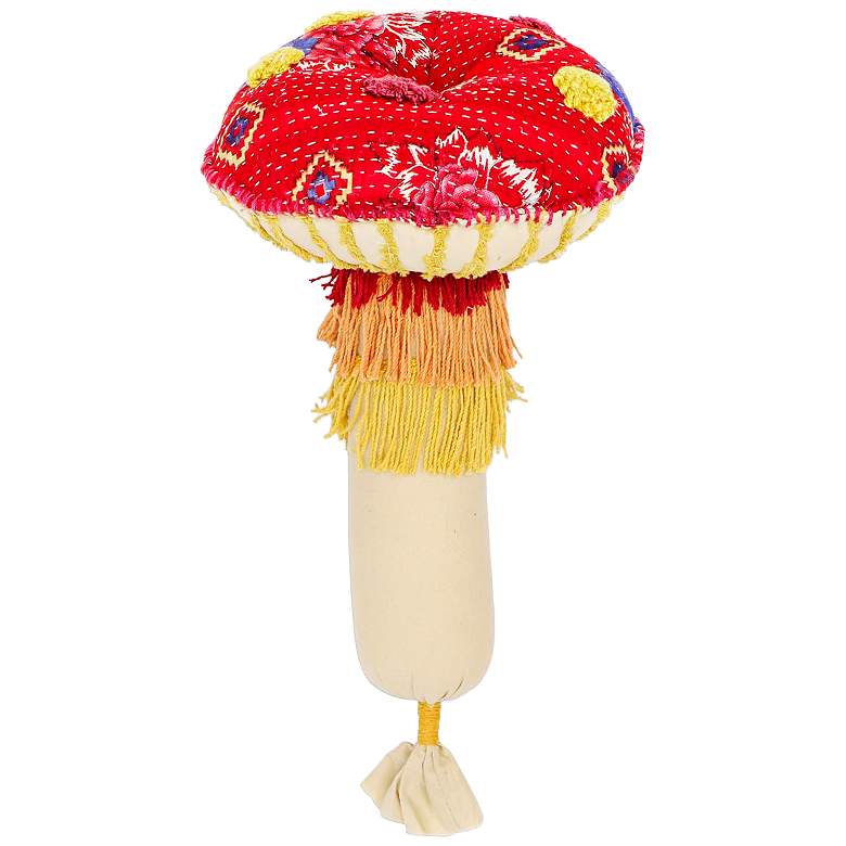 Image 1 TOV Mushroom 9" x 15" Multi-Color Red Decorative Pillow
