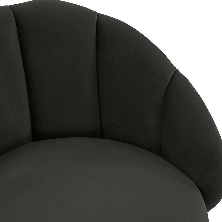 Image 4 TOV Myla 23" Wide Black Velvet Modern Swivel Bar Stool more views