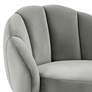 3_TOV Myla 23" Wide Modern Light Gray Velvet Swivel Bar Stool more views