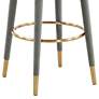 5_TOV Myla 23" Wide Modern Light Gray Velvet Swivel Bar Stool more views