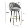 TOV Myla 23" Wide Modern Light Gray Velvet Swivel Bar Stool in scene