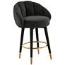 2_TOV Myla 26 1/2" Black Velvet Swivel Counter Stool