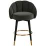6_TOV Myla 26 1/2" Black Velvet Swivel Counter Stool more views
