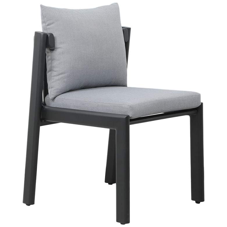 Image 1 TOV Nancy 21 1/4" Wide Modern Gray Fabric Outdoor Dining Chair