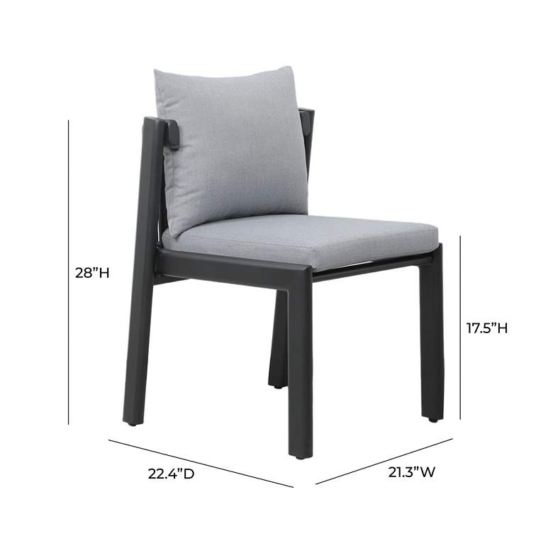 Image 6 TOV Nancy 21 1/4" Wide Modern Gray Fabric Outdoor Dining Chair more views