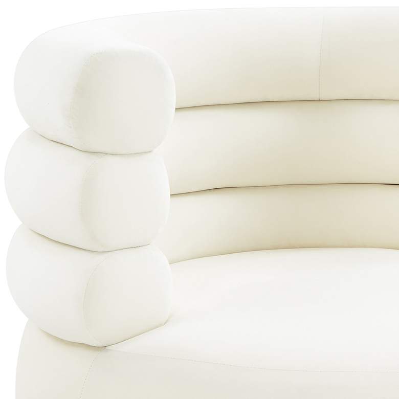 Image 3 TOV Naomi 32" Wide Luxe White Cream Velvet Modern Swivel Chair more views