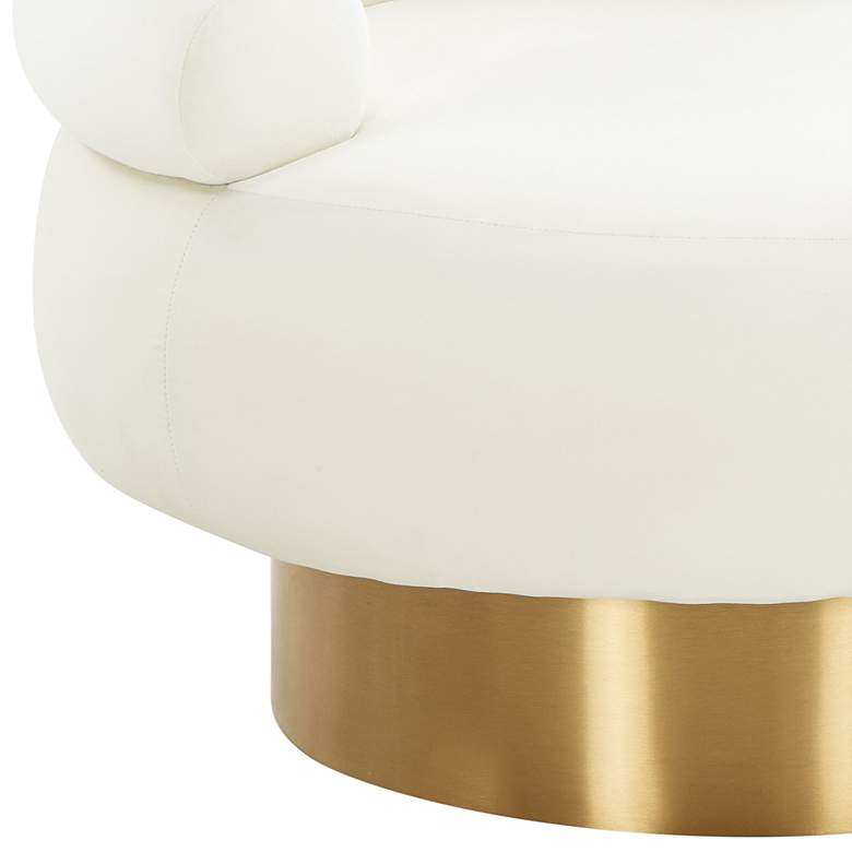 Image 4 TOV Naomi 32" Wide Luxe White Cream Velvet Modern Swivel Chair more views