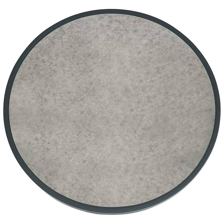 Image 2 TOV Nautilus 20" Wide Antique Silver Mirrored Modern Round Side Table more views
