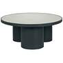 2_TOV Nautilus 35 3/4" Wide Silver Mirrored Top Modern Coffee Table
