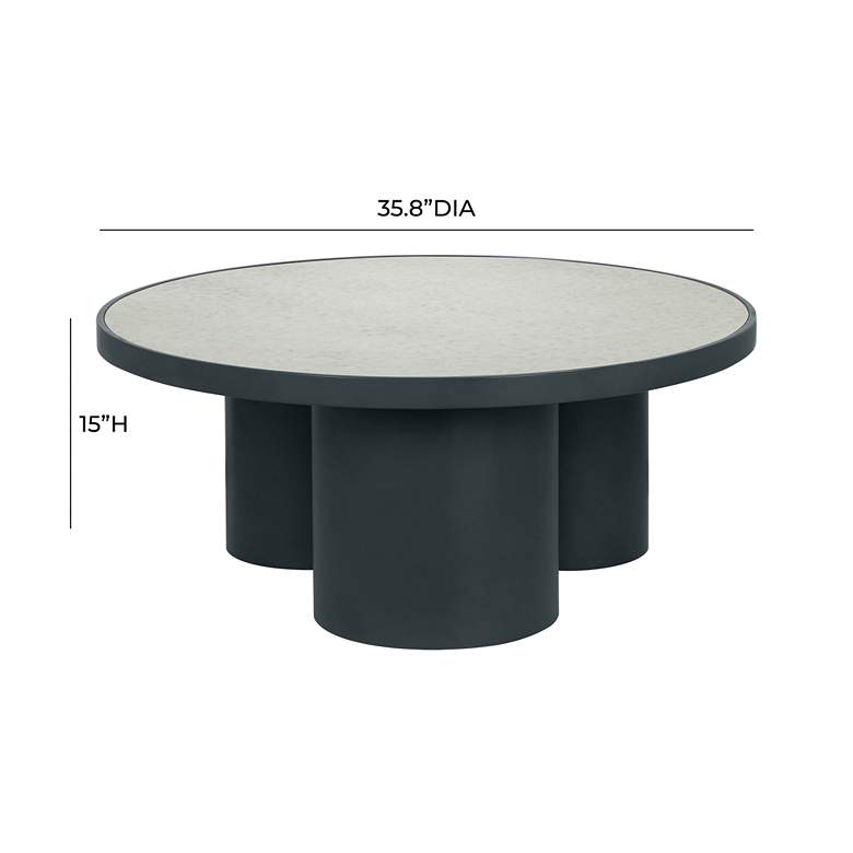 Image 6 TOV Nautilus 35 3/4" Wide Silver Mirrored Top Modern Coffee Table more views