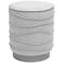 TOV Nero 14 1/2" Wide Gray Boucle Fabric Round Modern Ottoman