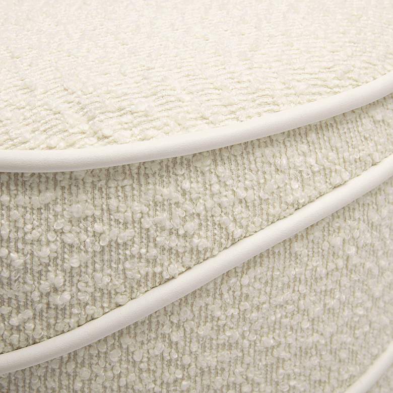 Image 2 TOV Nero 14 1/2" Wide Modern Cream Boucle Fabric Round Ottoman more views