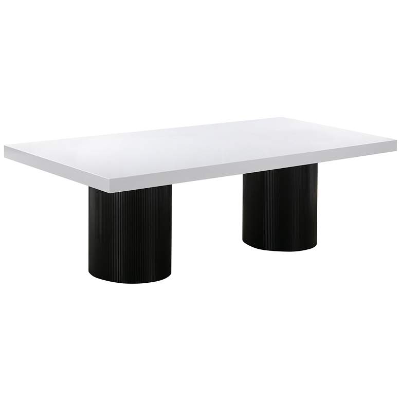 Image 1 TOV Nova 94 1/2" Glossy White Lacquer Rectangular Modern Dining Table