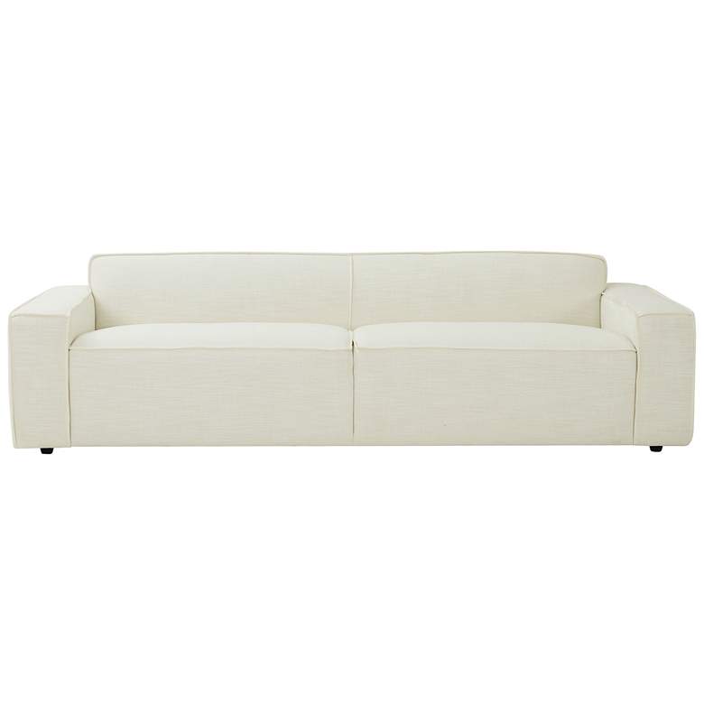 Image 4 TOV Olafur 96 1/2" Wide White Cream Linen Modern 2-Seater Sofa more views