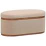 1_TOV Olivier 41" Wide Ivory Boucle Fabric Oval Storage Ottoman