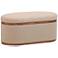TOV Olivier 41" Wide Ivory Boucle Fabric Oval Storage Ottoman