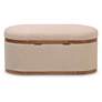 4_TOV Olivier 41" Wide Ivory Boucle Fabric Oval Storage Ottoman more views