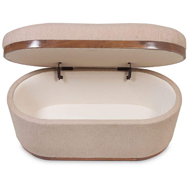 Image 5 TOV Olivier 41" Wide Ivory Boucle Fabric Oval Storage Ottoman more views