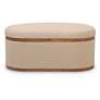7_TOV Olivier 41" Wide Ivory Boucle Fabric Oval Storage Ottoman more views