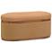 TOV Olivier 41" Wide Lush Peach Fabric Oval Modern Storage Ottoman