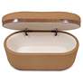 6_TOV Olivier 41" Wide Lush Peach Fabric Oval Modern Storage Ottoman more views