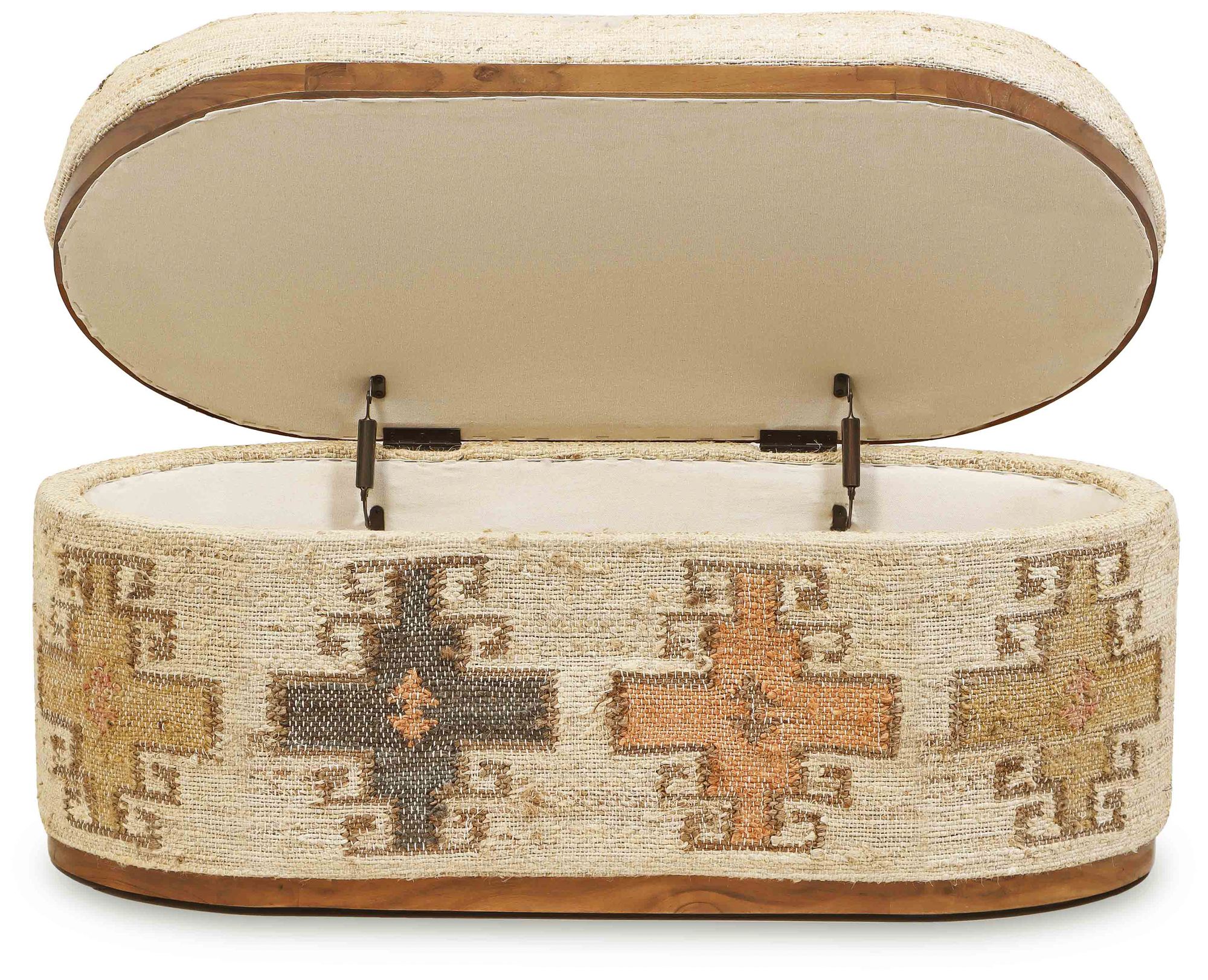 Image 4 TOV Olivier 41" Wide Multi-Color Tribal Oval Storage Ottoman more views